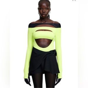 Mugler x H&M cut out bodysuit Green New with Tags size Large sold out